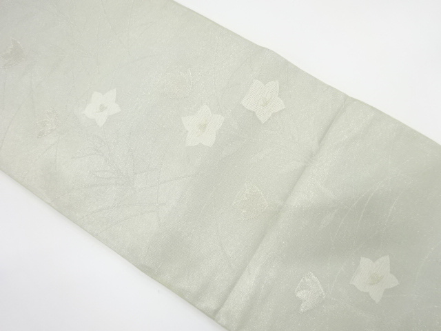 JAPANESE KIMONO / ANTIQUE FUKURO OBI FOR SUMMER / SILK / WOVEN GRASS